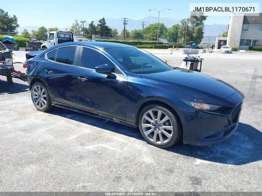 2020 Mazda Mazda3 Select Package VIN: JM1BPACL8L1170671 Lot: 42703883