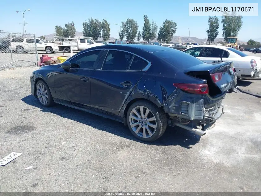 2020 Mazda Mazda3 Select Package VIN: JM1BPACL8L1170671 Lot: 42703883