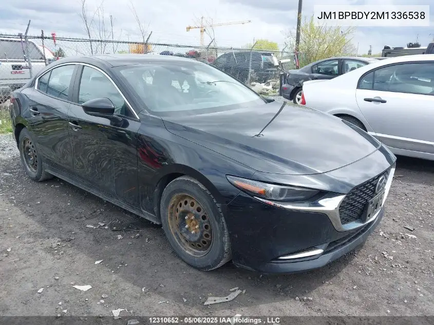 2021 Mazda 3 Premium VIN: JM1BPBDY2M1336538 Lot: 12310652