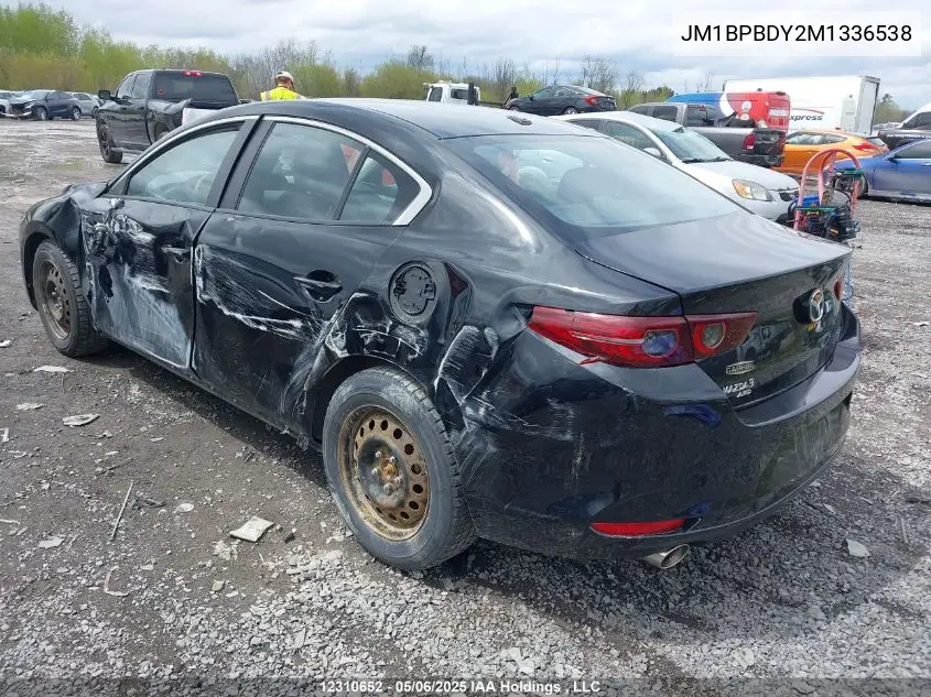 2021 Mazda 3 Premium VIN: JM1BPBDY2M1336538 Lot: 12310652
