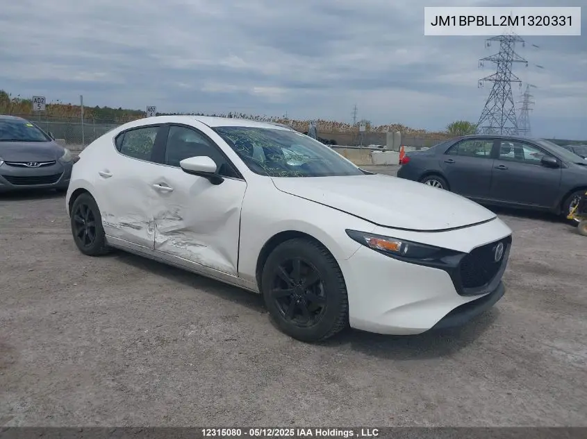 2021 Mazda Mazda3 Gs VIN: JM1BPBLL2M1320331 Lot: 12315080
