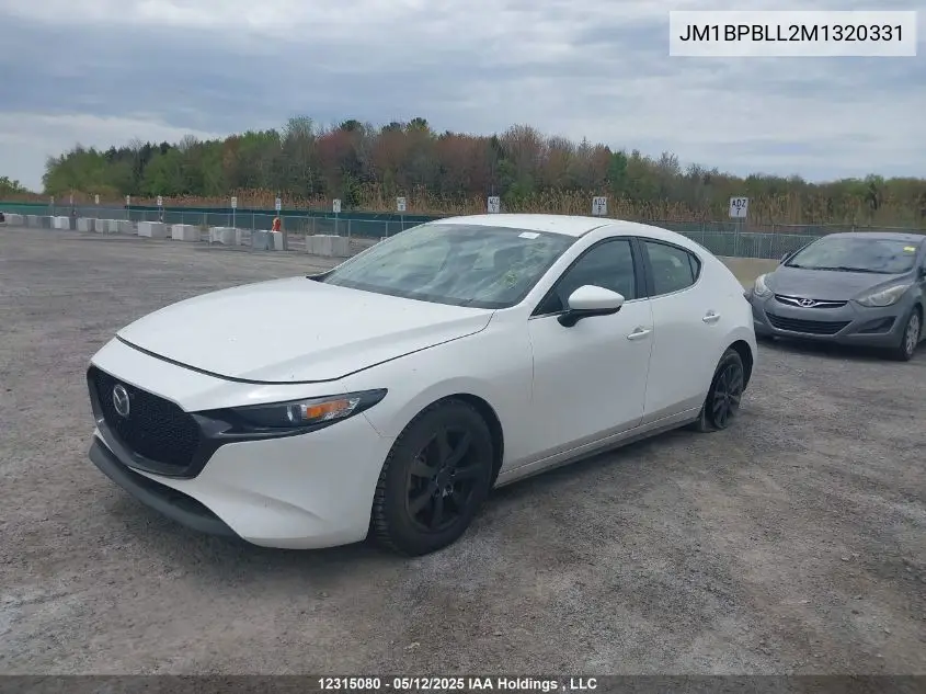 2021 Mazda Mazda3 Gs VIN: JM1BPBLL2M1320331 Lot: 12315080