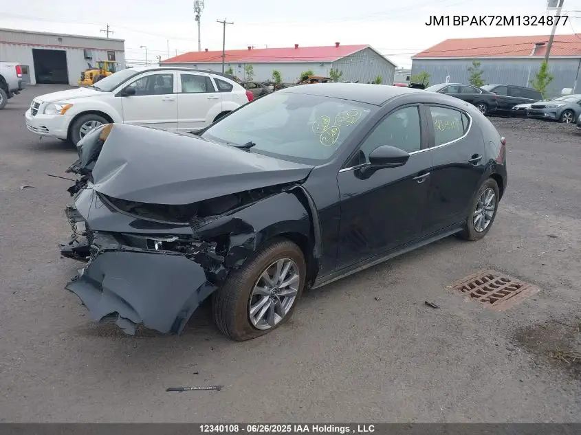 2021 Mazda Mazda3 Gx VIN: JM1BPAK72M1324877 Lot: 12340108
