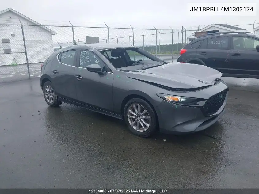 2021 Mazda Mazda3 Gs VIN: JM1BPBLL4M1303174 Lot: 12354085