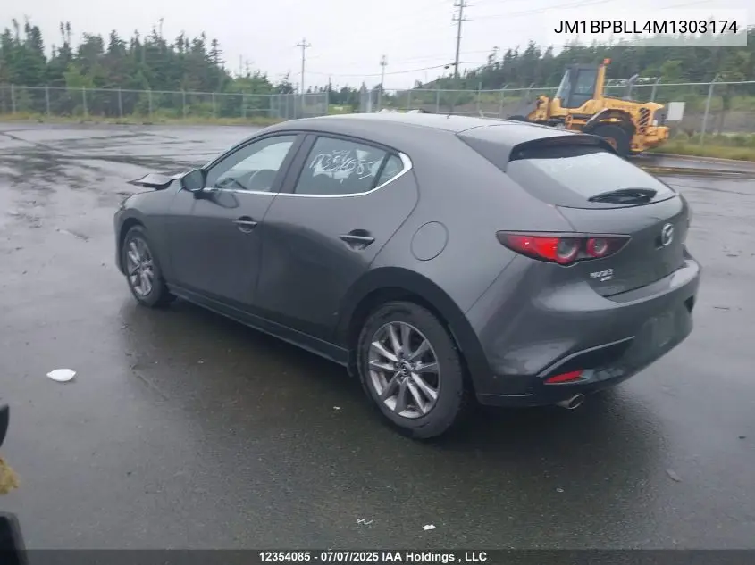 2021 Mazda Mazda3 Gs VIN: JM1BPBLL4M1303174 Lot: 12354085