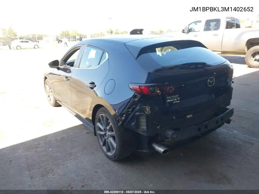 2021 Mazda Mazda3 Hatchback Select VIN: JM1BPBKL3M1402652 Lot: 42208110