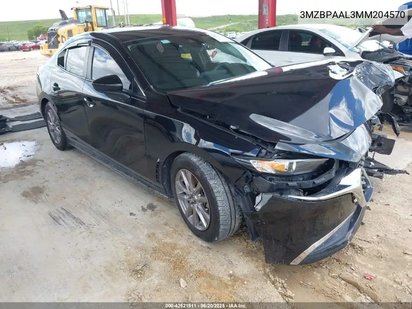 2021 Mazda Mazda3 2.5 S VIN: 3MZBPAAL3MM204570 Lot: 42521911