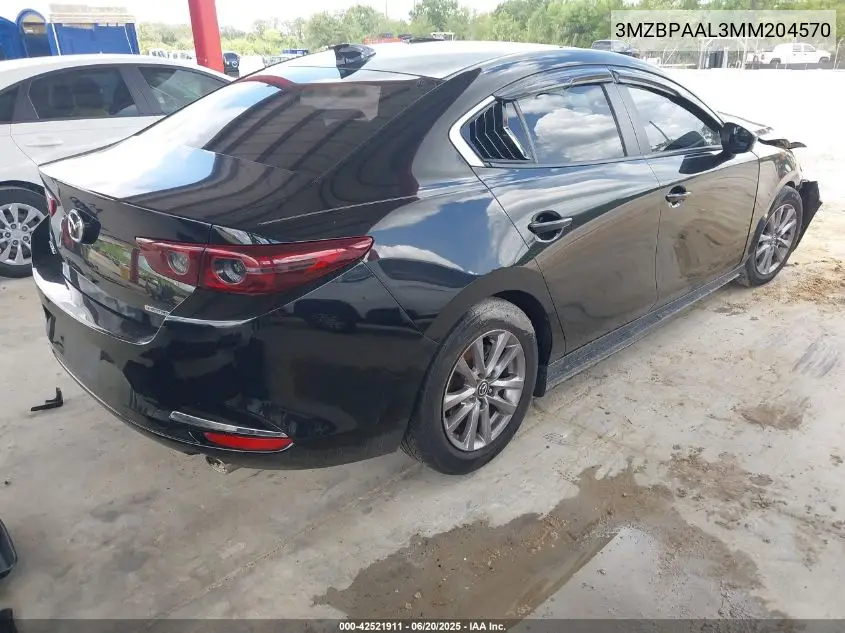 2021 Mazda Mazda3 2.5 S VIN: 3MZBPAAL3MM204570 Lot: 42521911
