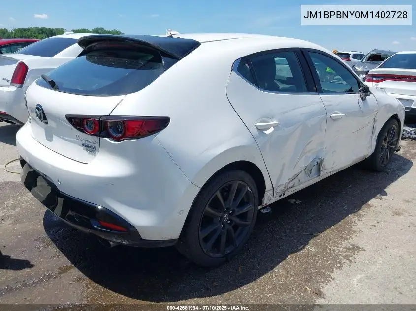 2021 Mazda Mazda3 Hatchback 2.5 Turbo Premium Plus VIN: JM1BPBNY0M1402728 Lot: 42681994