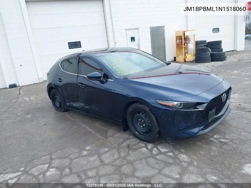 2022 Mazda Mazda3 Gt VIN: JM1BPBML1N1518060 Lot: 12278336