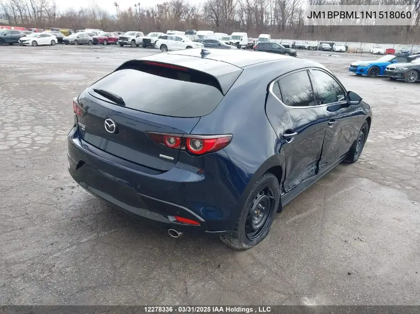 2022 Mazda Mazda3 Gt VIN: JM1BPBML1N1518060 Lot: 12278336
