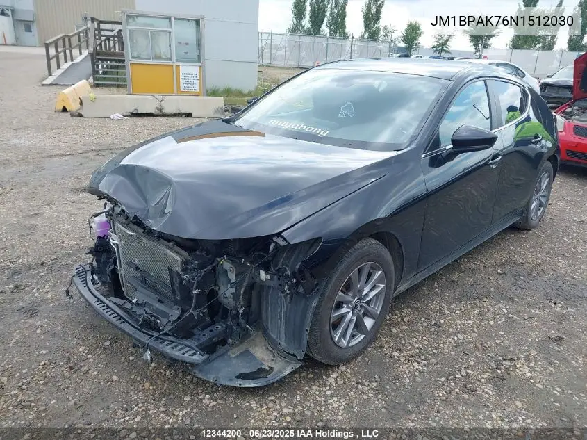 2022 Mazda Mazda3 Gx VIN: JM1BPAK76N1512030 Lot: 12344200