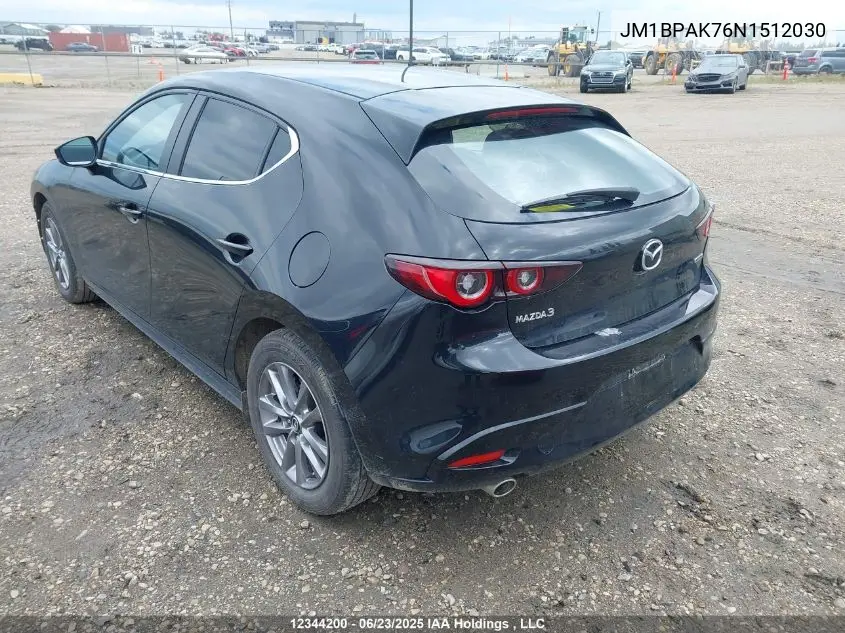 2022 Mazda Mazda3 Gx VIN: JM1BPAK76N1512030 Lot: 12344200