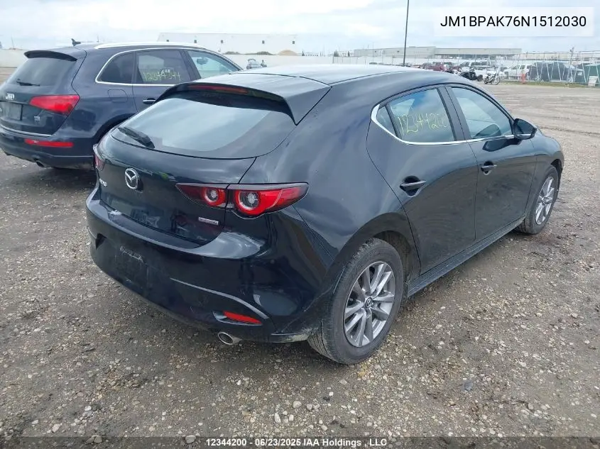 2022 Mazda Mazda3 Gx VIN: JM1BPAK76N1512030 Lot: 12344200