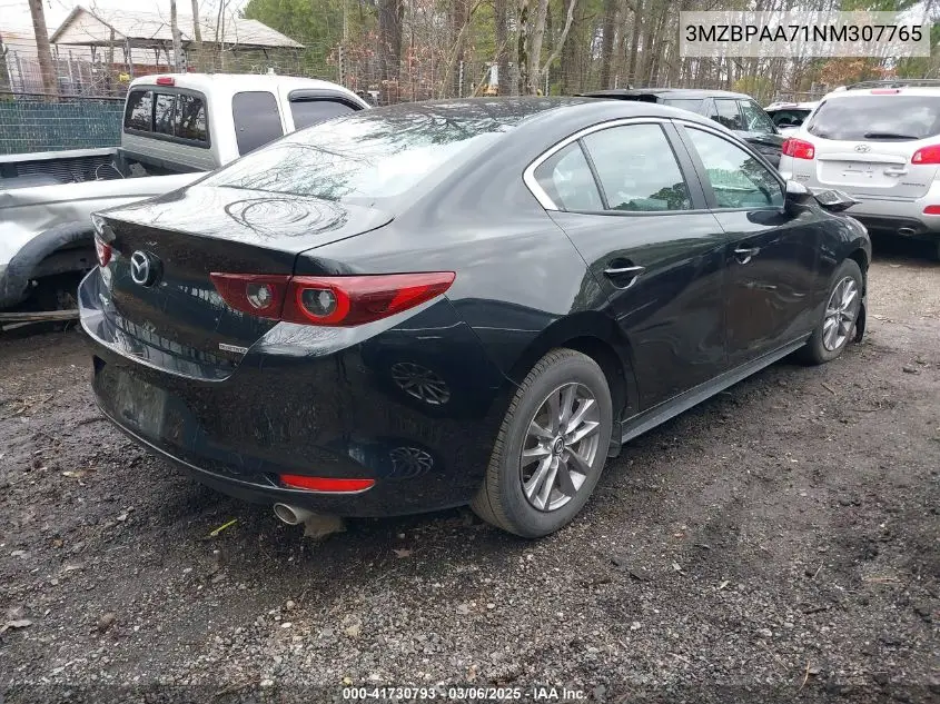 2022 Mazda Mazda3 2.0 VIN: 3MZBPAA71NM307765 Lot: 41730793