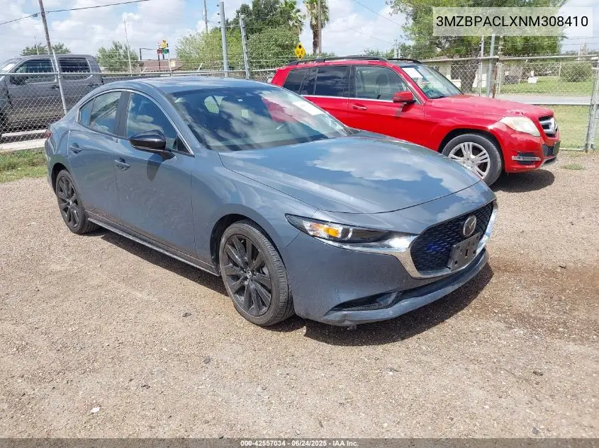 2022 Mazda Mazda3 Carbon Edition VIN: 3MZBPACLXNM308410 Lot: 42557034
