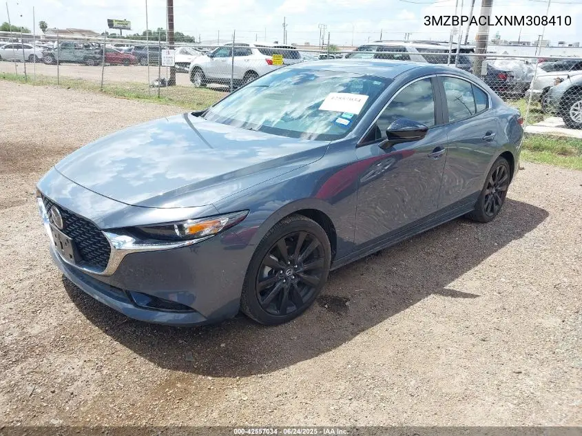 2022 Mazda Mazda3 Carbon Edition VIN: 3MZBPACLXNM308410 Lot: 42557034