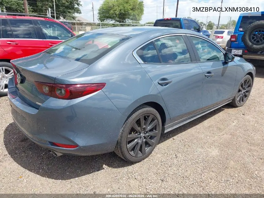 2022 Mazda Mazda3 Carbon Edition VIN: 3MZBPACLXNM308410 Lot: 42557034