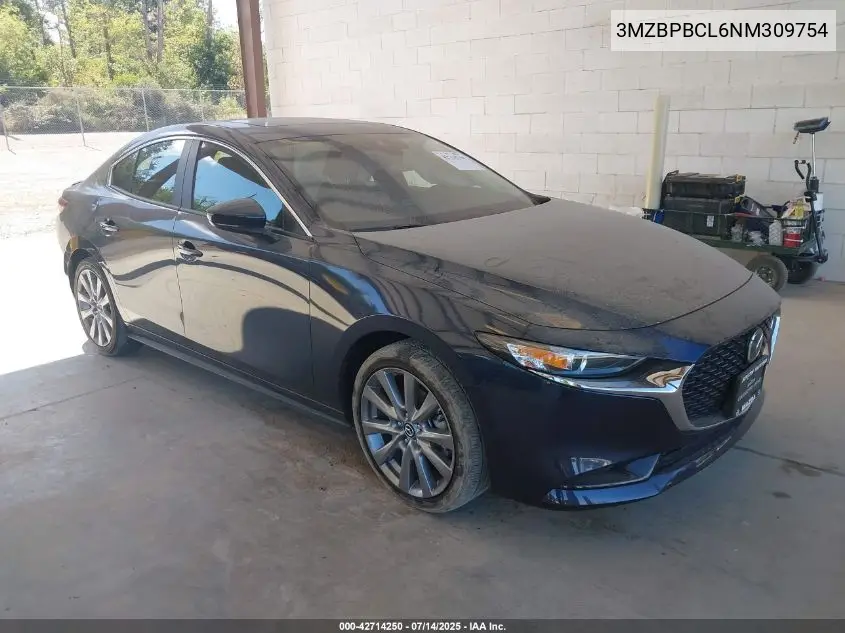 2022 Mazda 3 Preferred VIN: 3MZBPBCL6NM309754 Lot: 42714250