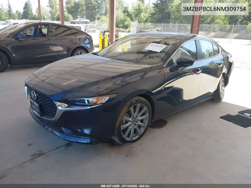 2022 Mazda 3 Preferred VIN: 3MZBPBCL6NM309754 Lot: 42714250
