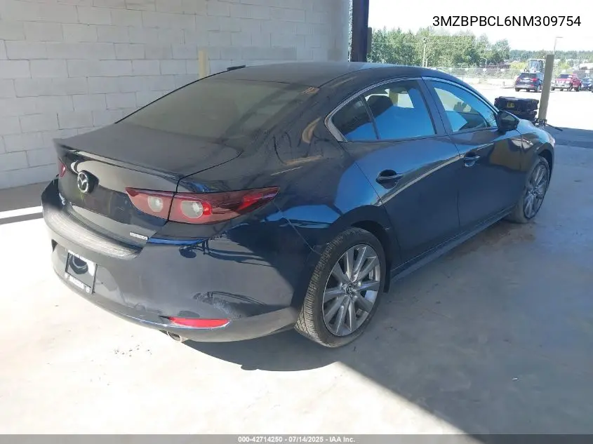 2022 Mazda 3 Preferred VIN: 3MZBPBCL6NM309754 Lot: 42714250