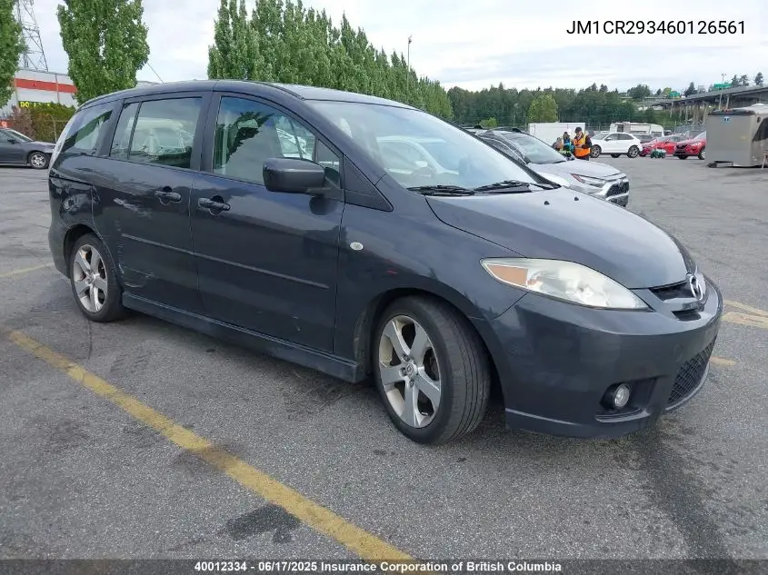 2006 Mazda 5 VIN: JM1CR293460126561 Lot: 40012334