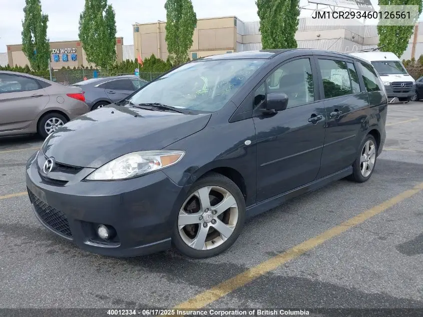 2006 Mazda 5 VIN: JM1CR293460126561 Lot: 40012334