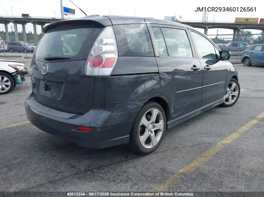 2006 Mazda 5 VIN: JM1CR293460126561 Lot: 40012334