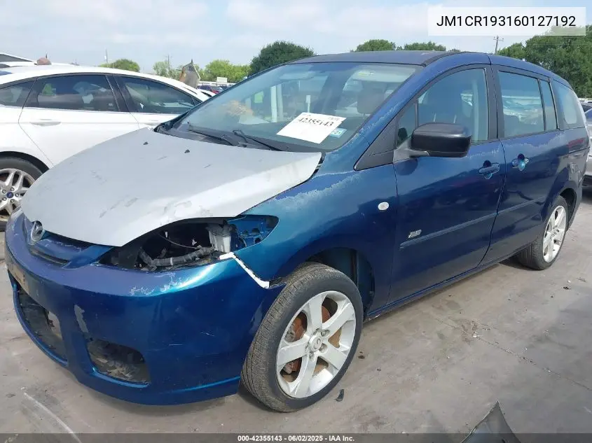 2006 Mazda Mazda5 Sport/Touring VIN: JM1CR193160127192 Lot: 42355143