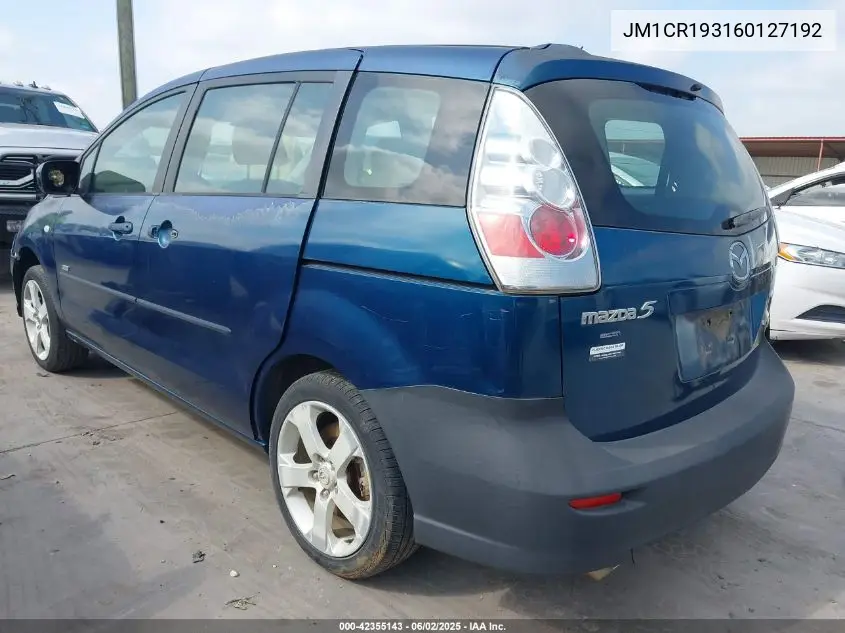 2006 Mazda Mazda5 Sport/Touring VIN: JM1CR193160127192 Lot: 42355143