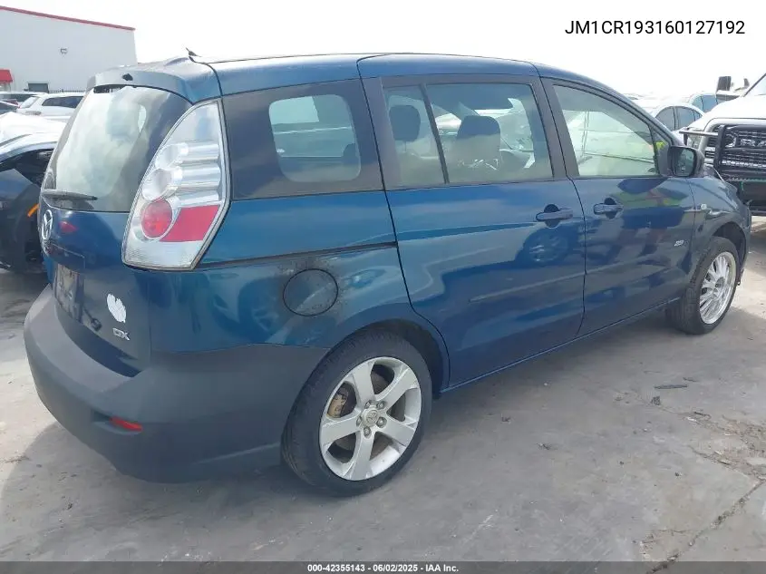 2006 Mazda Mazda5 Sport/Touring VIN: JM1CR193160127192 Lot: 42355143