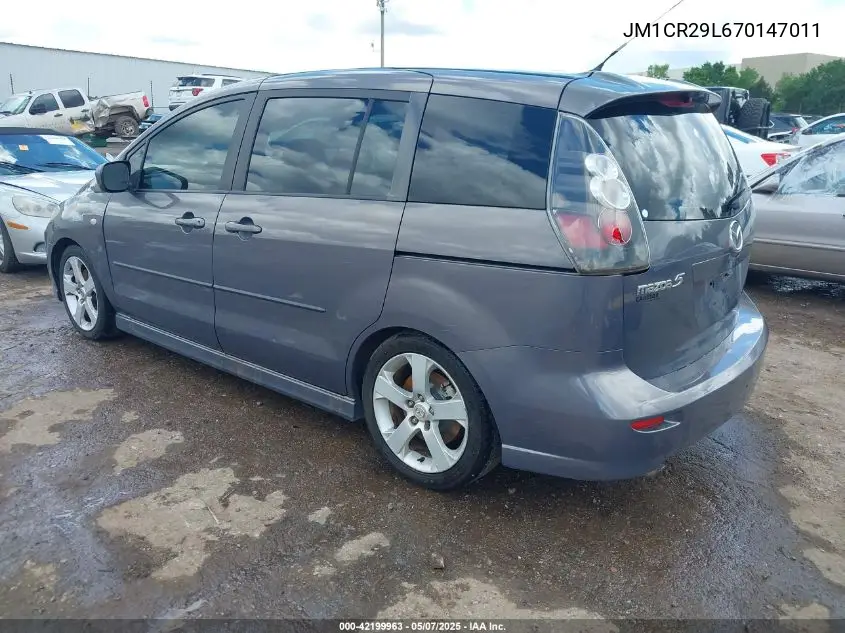 2007 Mazda Mazda5 Grand Touring VIN: JM1CR29L670147011 Lot: 42199963