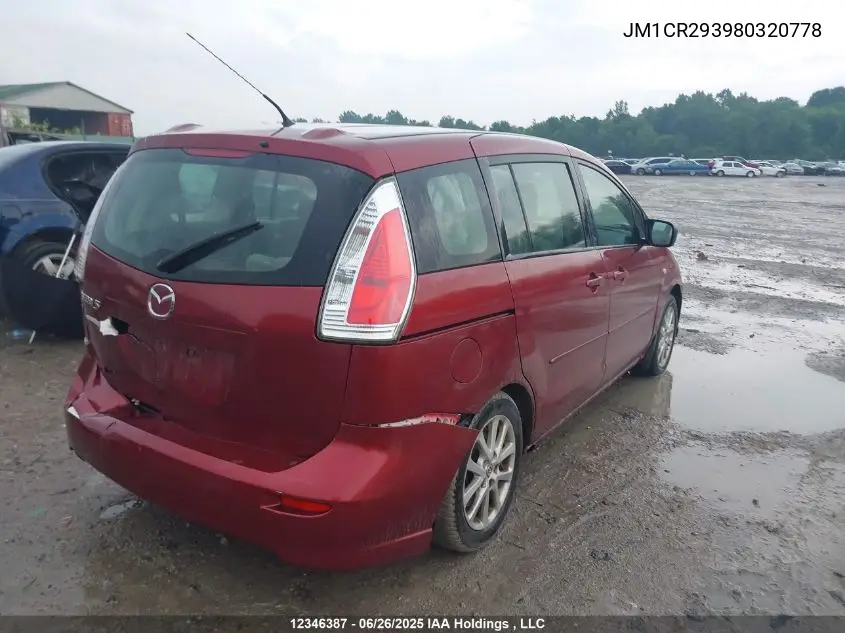 2008 Mazda 5 VIN: JM1CR293980320778 Lot: 12346387