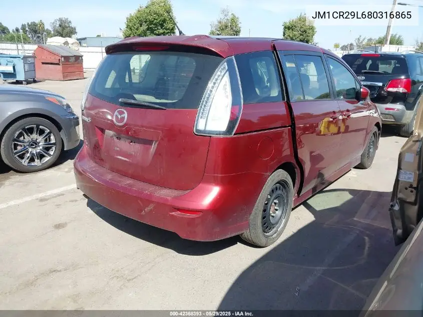 2008 Mazda Mazda5 Grand Touring VIN: JM1CR29L680316865 Lot: 42368393