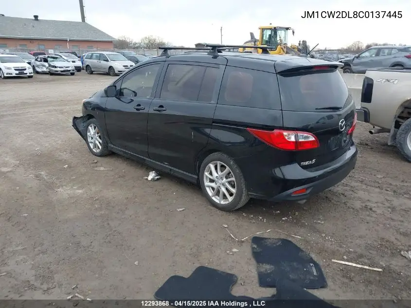 2012 Mazda Mazda5 Gt VIN: JM1CW2DL8C0137445 Lot: 12293868