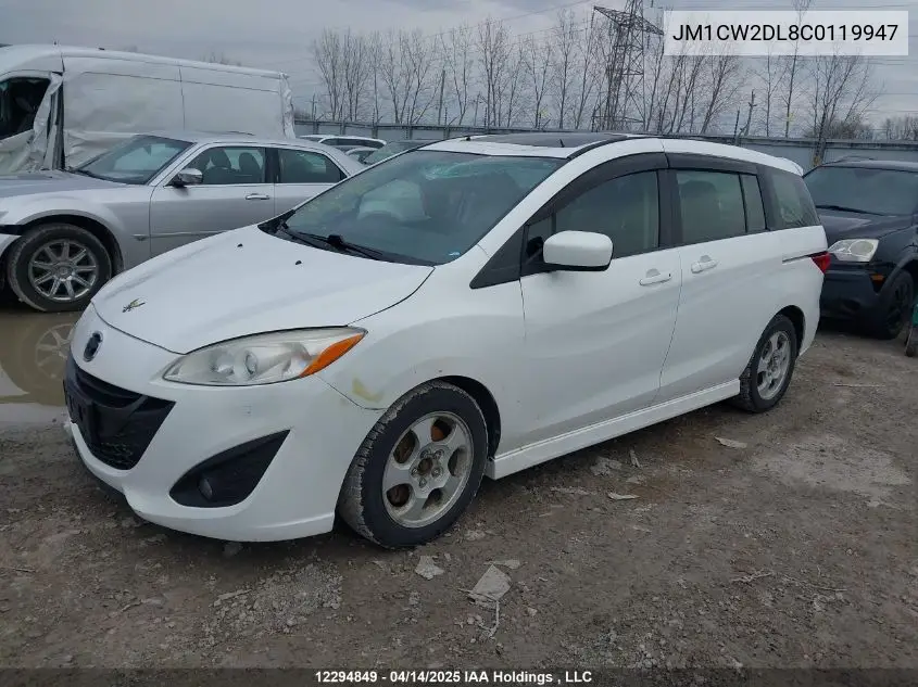 2012 Mazda 5 VIN: JM1CW2DL8C0119947 Lot: 12294849