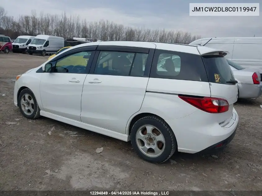 2012 Mazda 5 VIN: JM1CW2DL8C0119947 Lot: 12294849