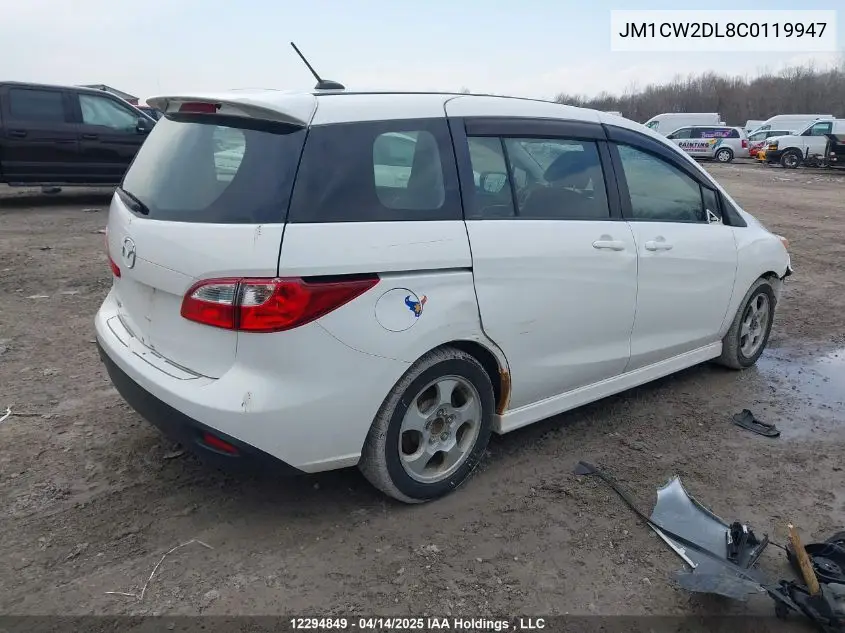 2012 Mazda 5 VIN: JM1CW2DL8C0119947 Lot: 12294849