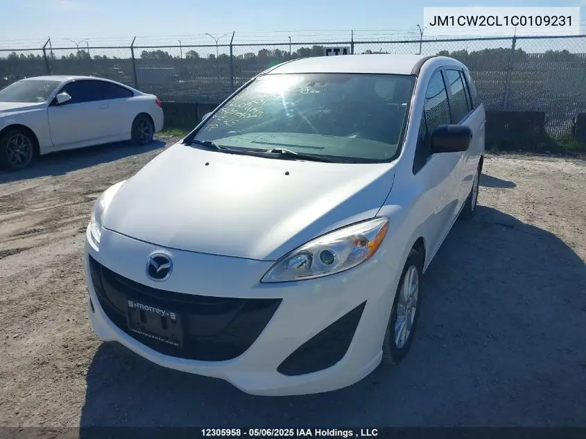 2012 Mazda 5 VIN: JM1CW2CL1C0109231 Lot: 12305958