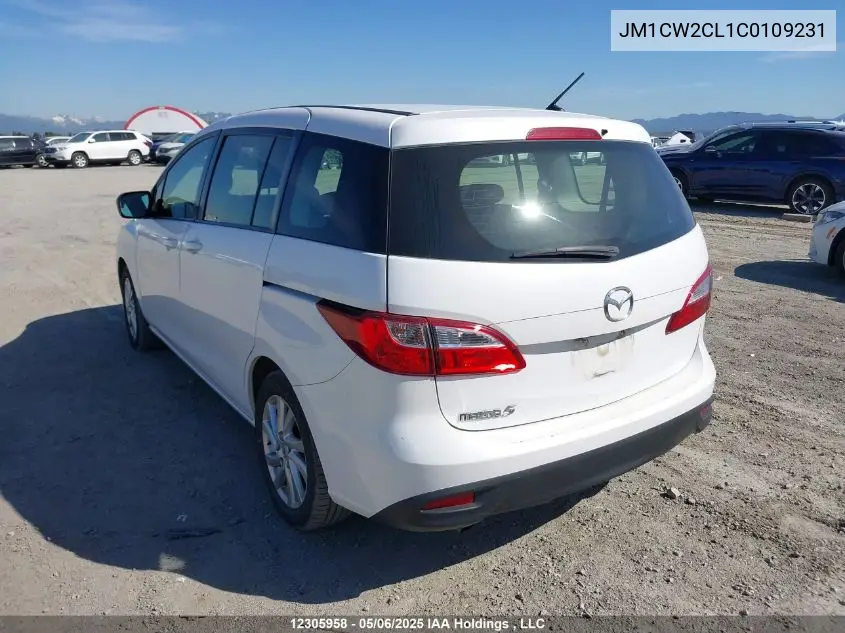 2012 Mazda 5 VIN: JM1CW2CL1C0109231 Lot: 12305958