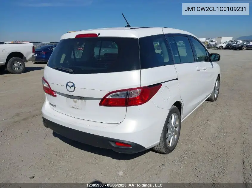2012 Mazda 5 VIN: JM1CW2CL1C0109231 Lot: 12305958