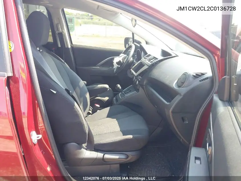 2012 Mazda Mazda5 Gs VIN: JM1CW2CL2C0136728 Lot: 12342076