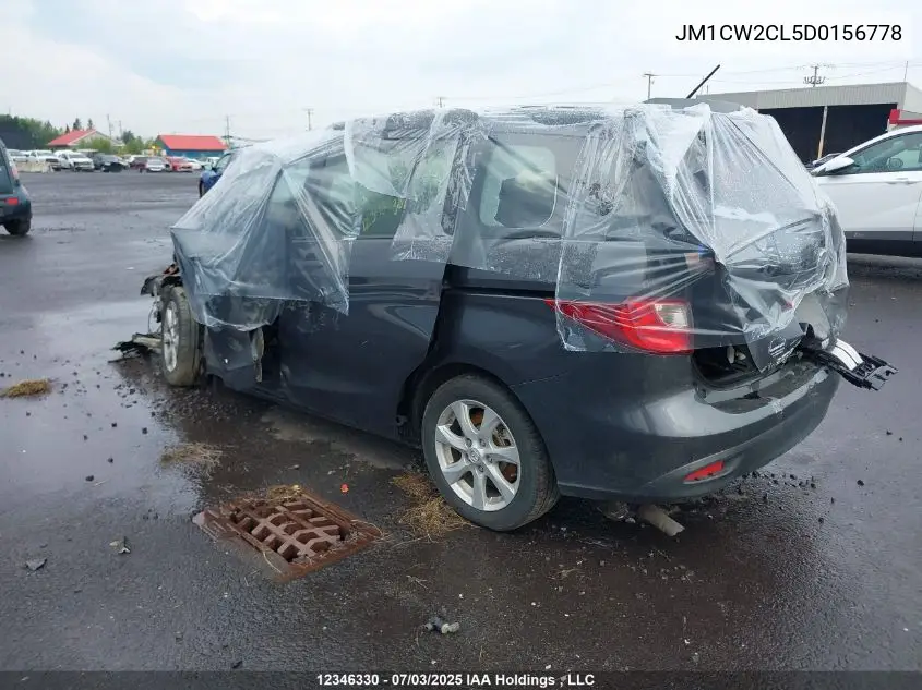 2013 Mazda Mazda5 Gs VIN: JM1CW2CL5D0156778 Lot: 12346330X