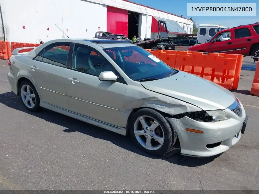 2004 Mazda Mazda6 S VIN: 1YVFP80D045N47800 Lot: 42041451