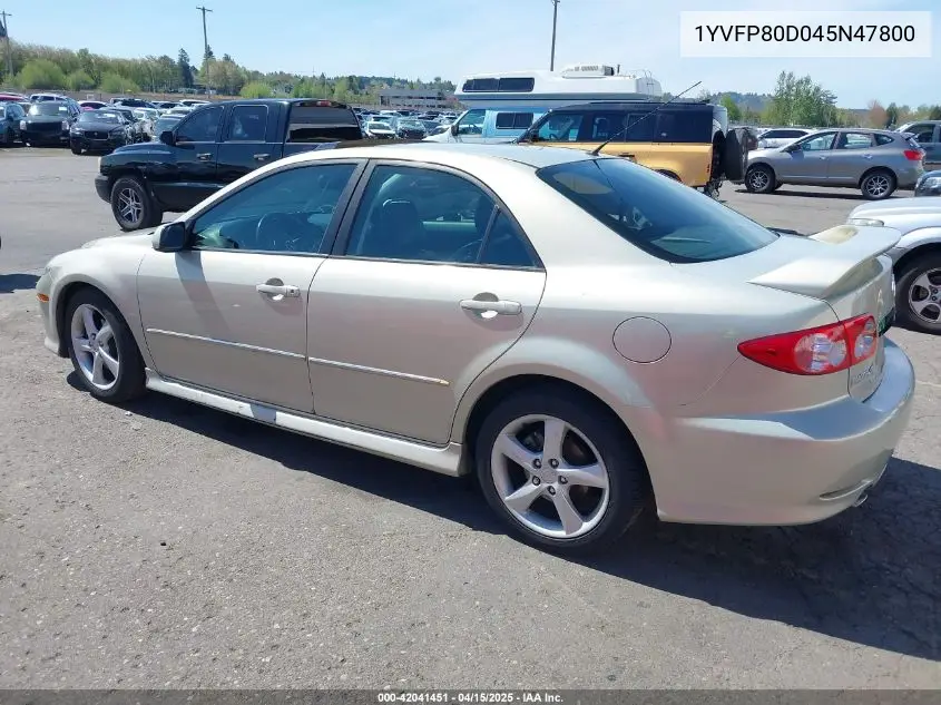 2004 Mazda Mazda6 S VIN: 1YVFP80D045N47800 Lot: 42041451