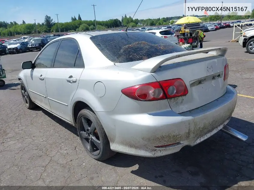 2004 Mazda Mazda6 I VIN: 1YVFP80CX45N15167 Lot: 42213405