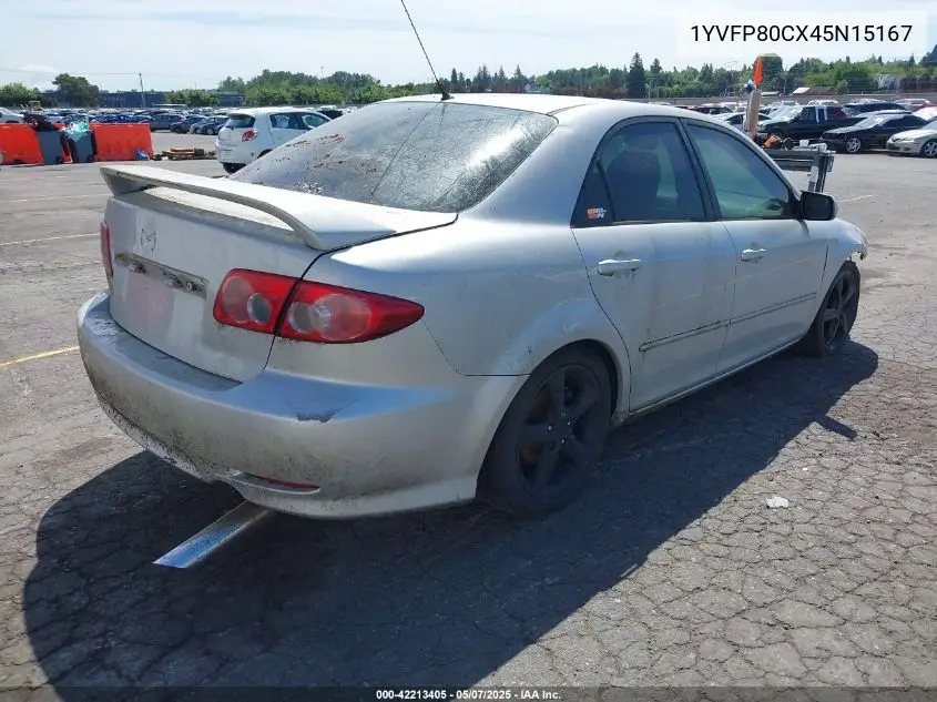 2004 Mazda Mazda6 I VIN: 1YVFP80CX45N15167 Lot: 42213405