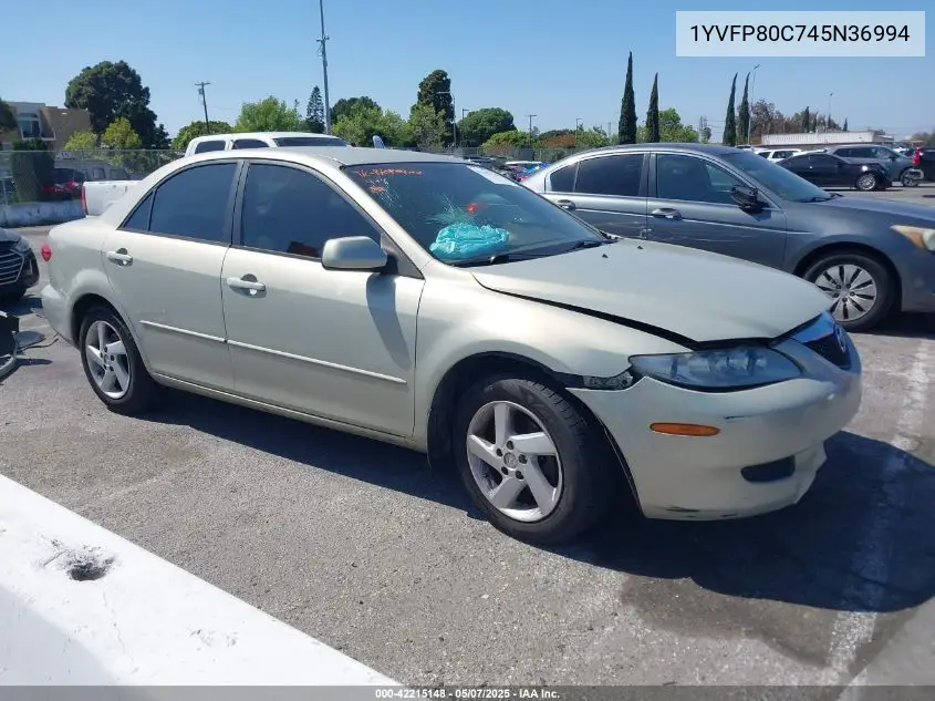 2004 Mazda Mazda6 I VIN: 1YVFP80C745N36994 Lot: 42215148