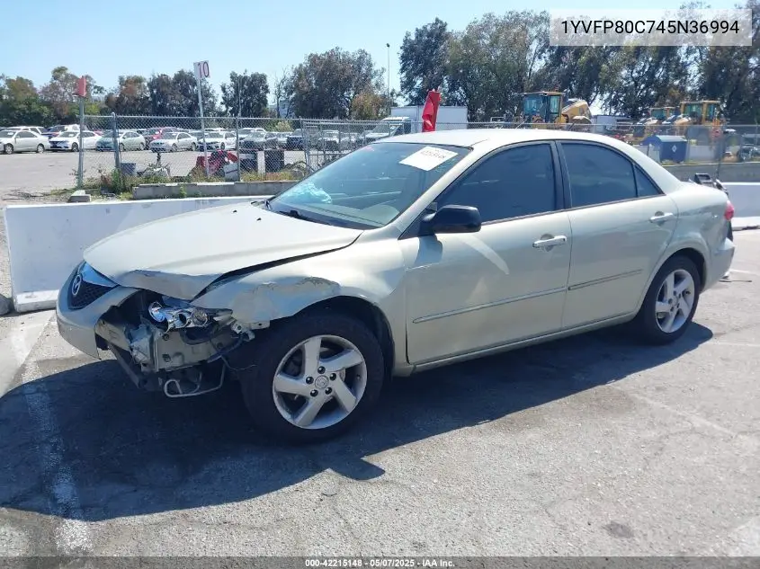 2004 Mazda Mazda6 I VIN: 1YVFP80C745N36994 Lot: 42215148
