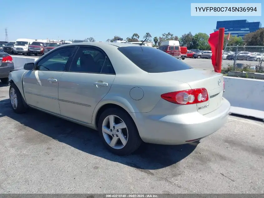 2004 Mazda Mazda6 I VIN: 1YVFP80C745N36994 Lot: 42215148